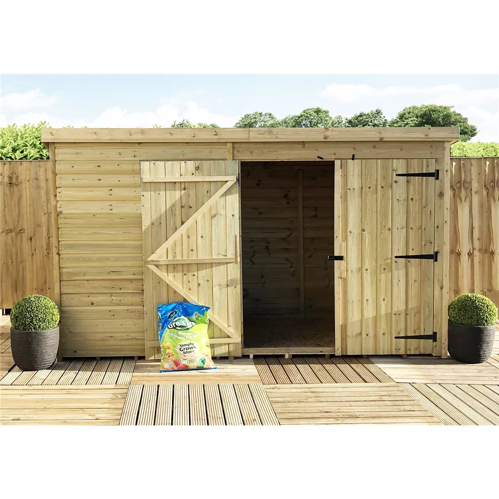 9 x 5 Windowless Pressure Treated T&G Pent Shed With Double Doors product image
