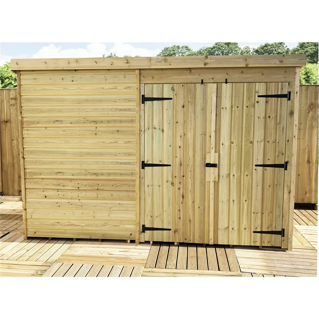 9 x 5 Windowless Pressure Treated T&G Pent Shed With Double Doors product image