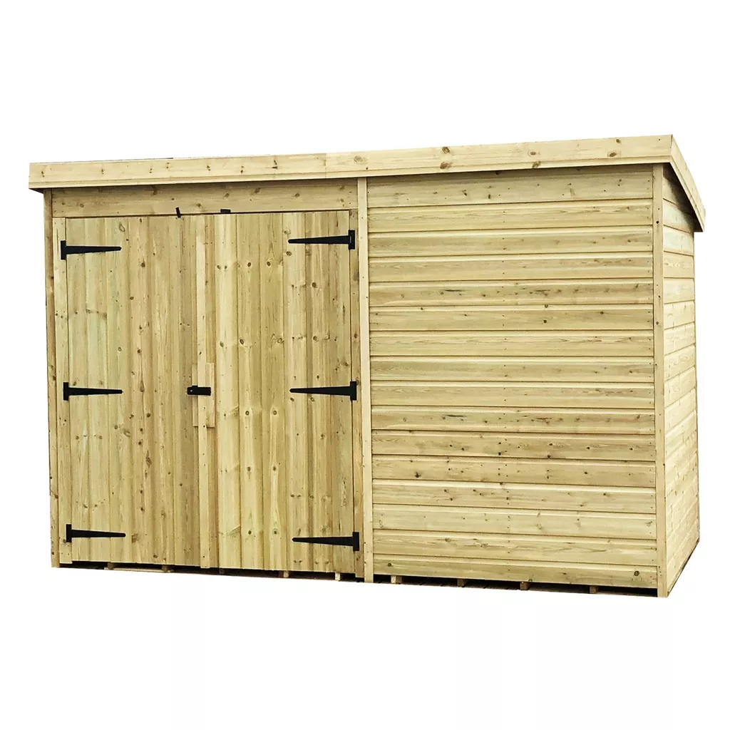 9 x 6 Windowless Pressure Treated T&G Pent Shed With Double Doors product image