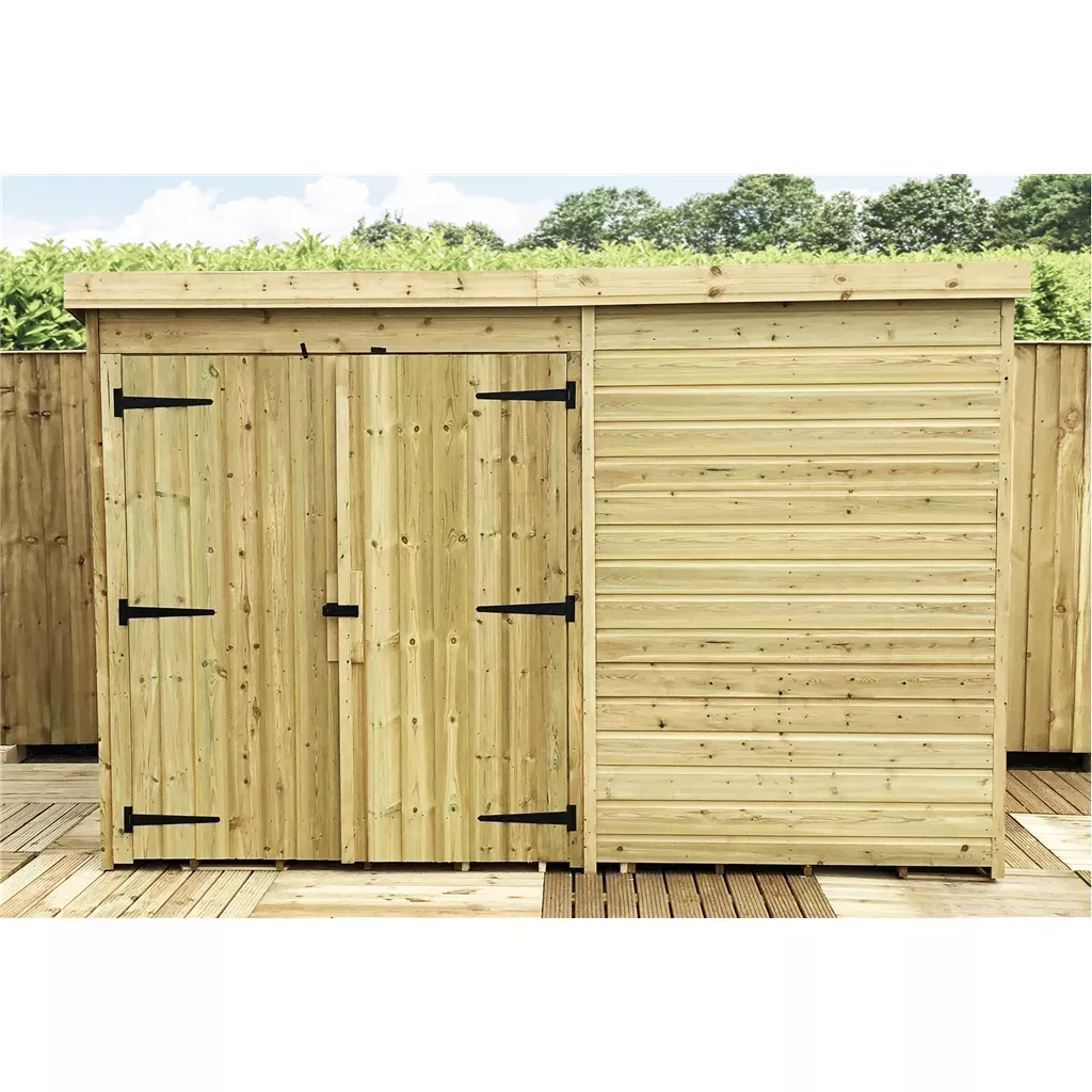 9 x 6 Windowless Pressure Treated T&G Pent Shed With Double Doors product image