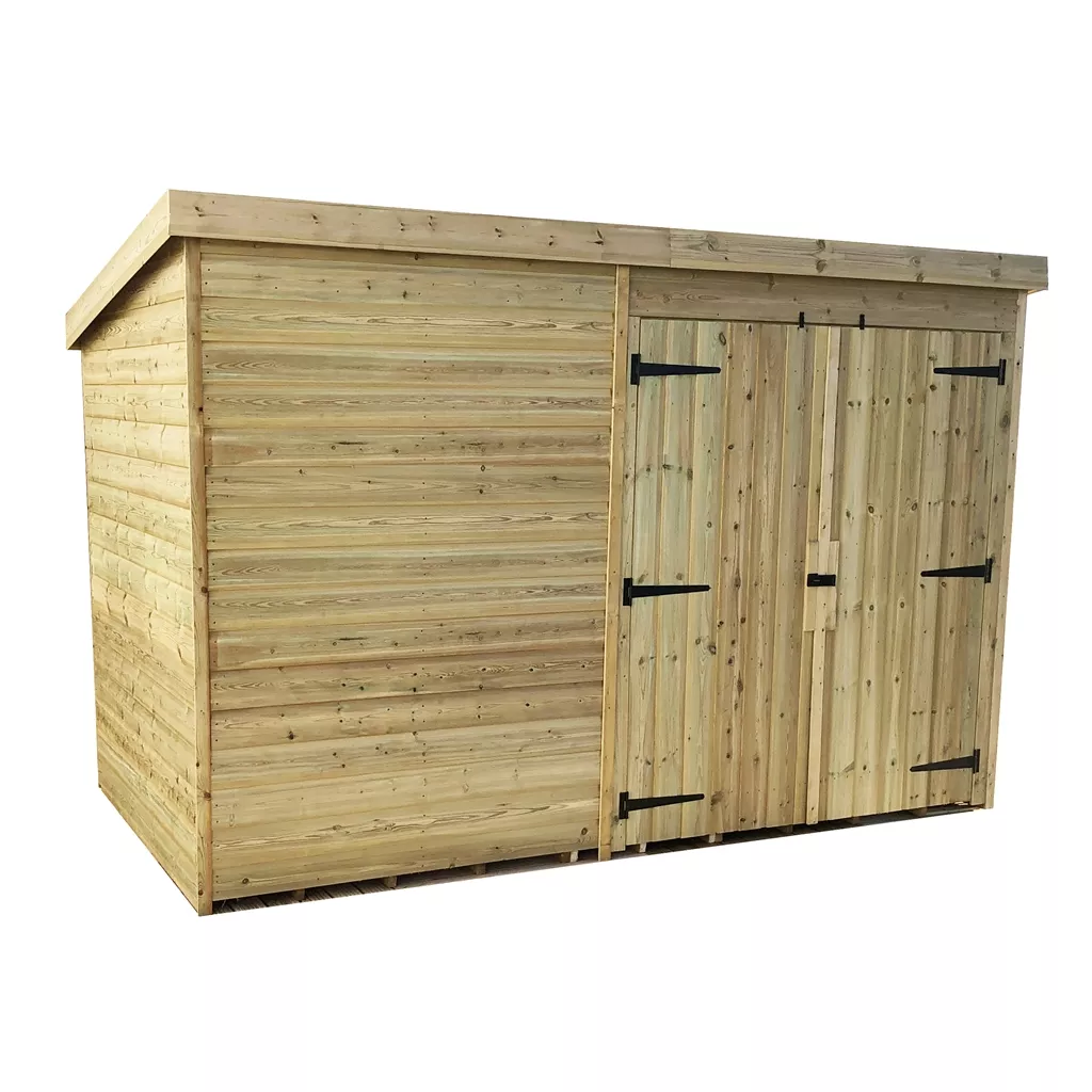 9 x 7 Windowless Pressure Treated T&G Pent Shed With Double Doors product image