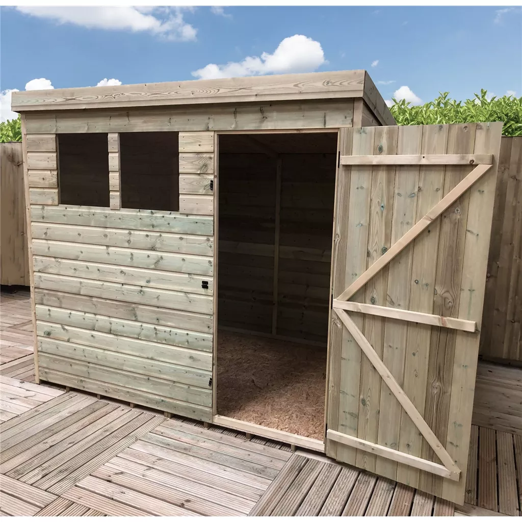 8 x 3 Pressure Treated T&G Pent Shed With 2 Windows, Single Door product image