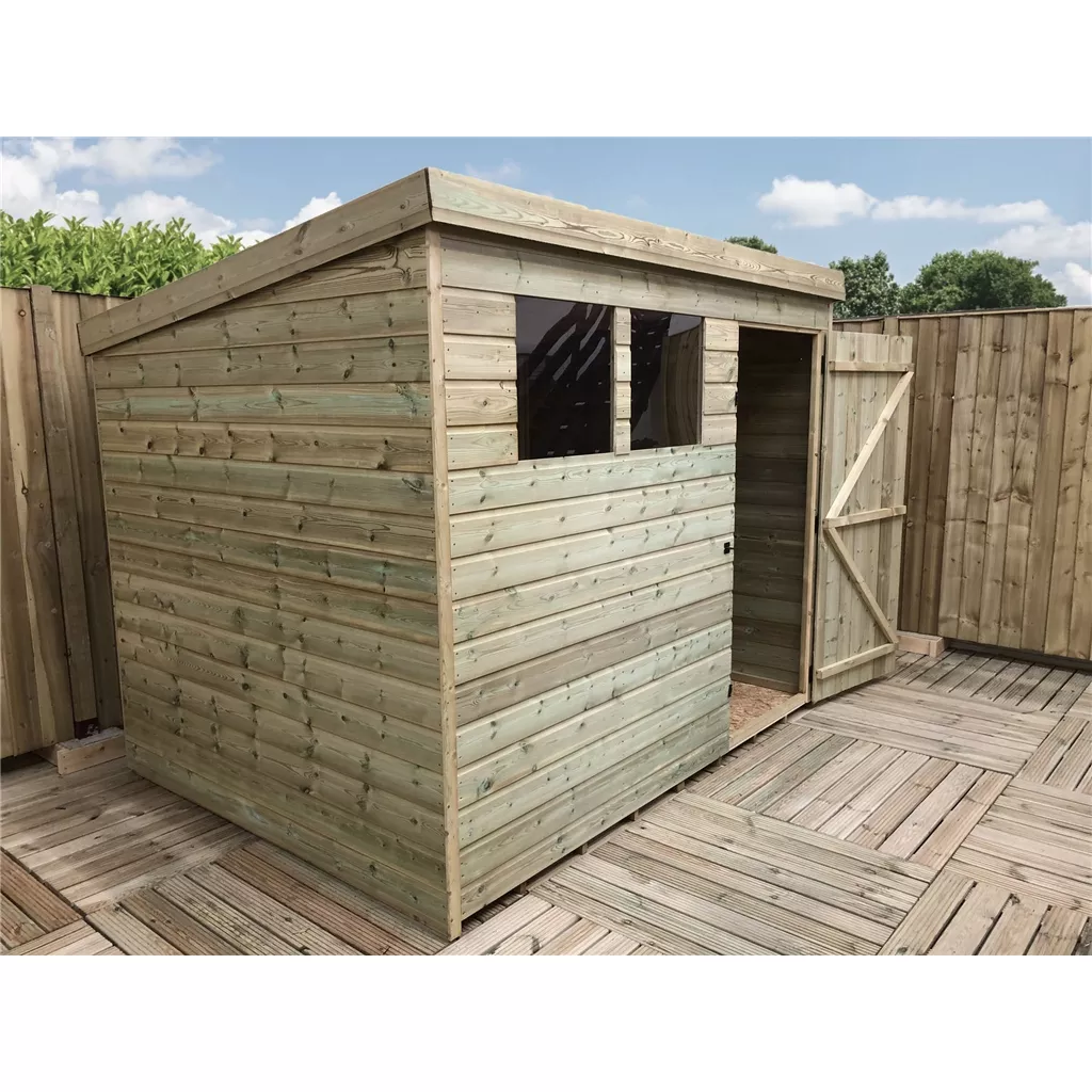 8 x 3 Pressure Treated T&G Pent Shed With 2 Windows, Single Door product image