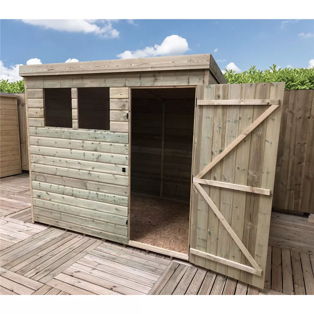 10 x 3 Pressure Treated T&G Pent Shed With 2 Windows, Single Door product image