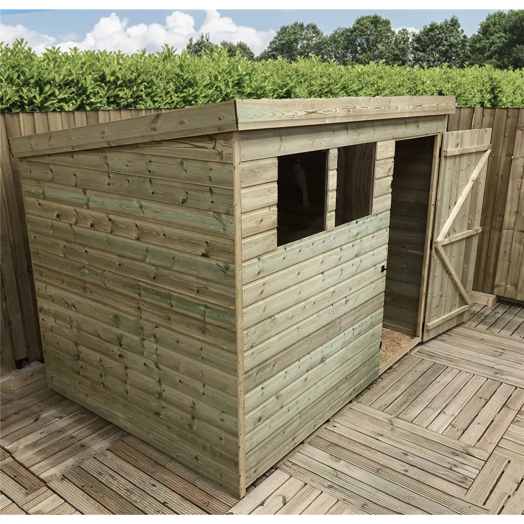 7 x 7 Pressure Treated T&G Pent Shed With 2 Windows, Single Door product image