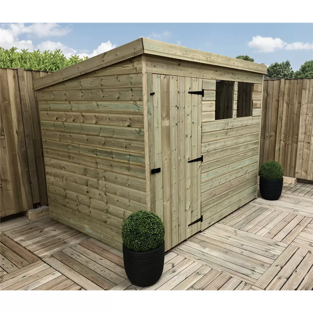 9 x 6 Pressure Treated T&G Pent Shed With 2 Windows, Single Door product image