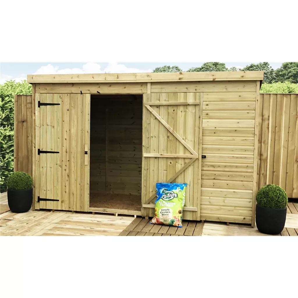 10 x 5 Pressure Treated T&G Pent Shed With 1 Windows, Double Door product image
