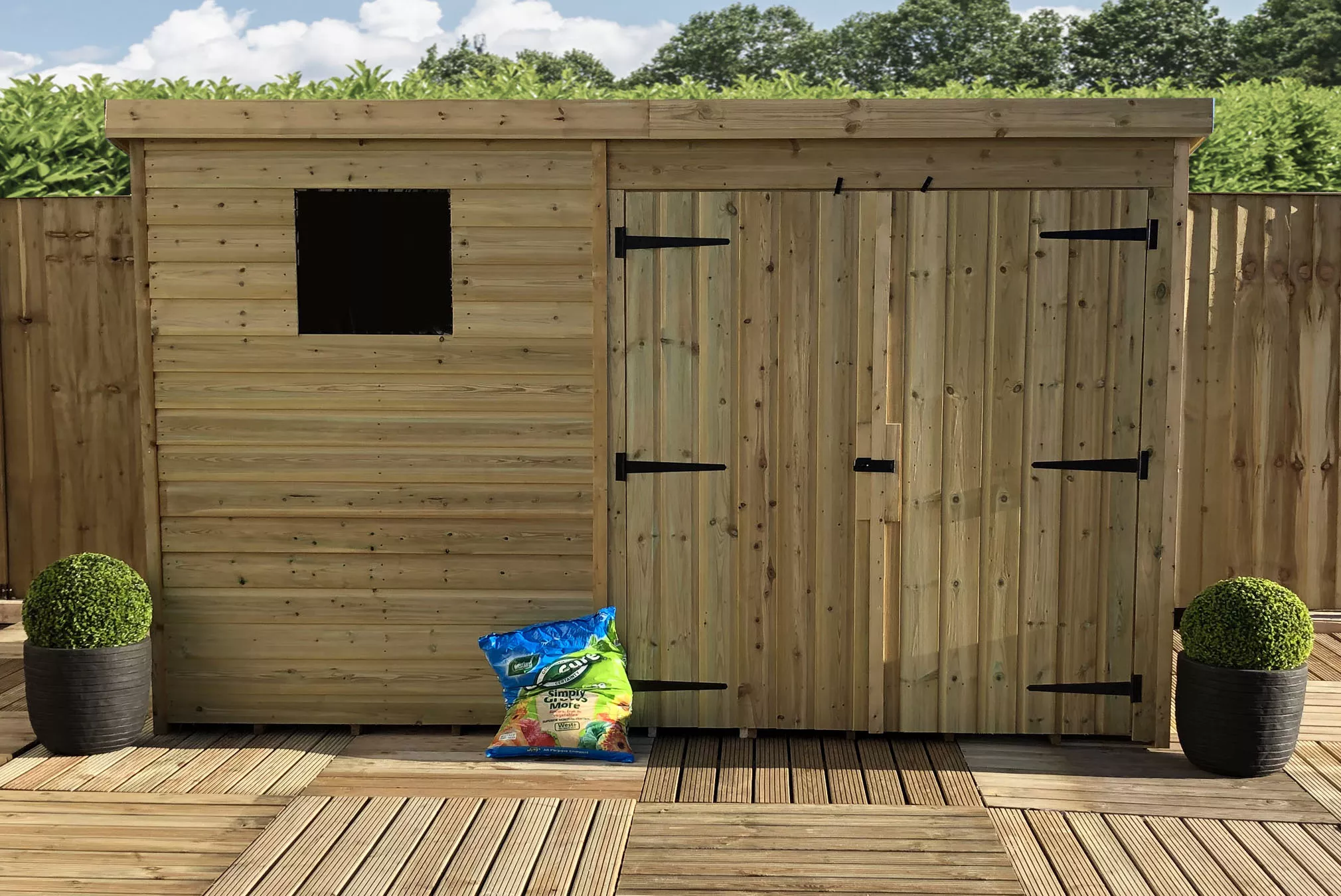 10 x 8 Pressure Treated T&G Pent Shed With 1 Windows, Double Door product image
