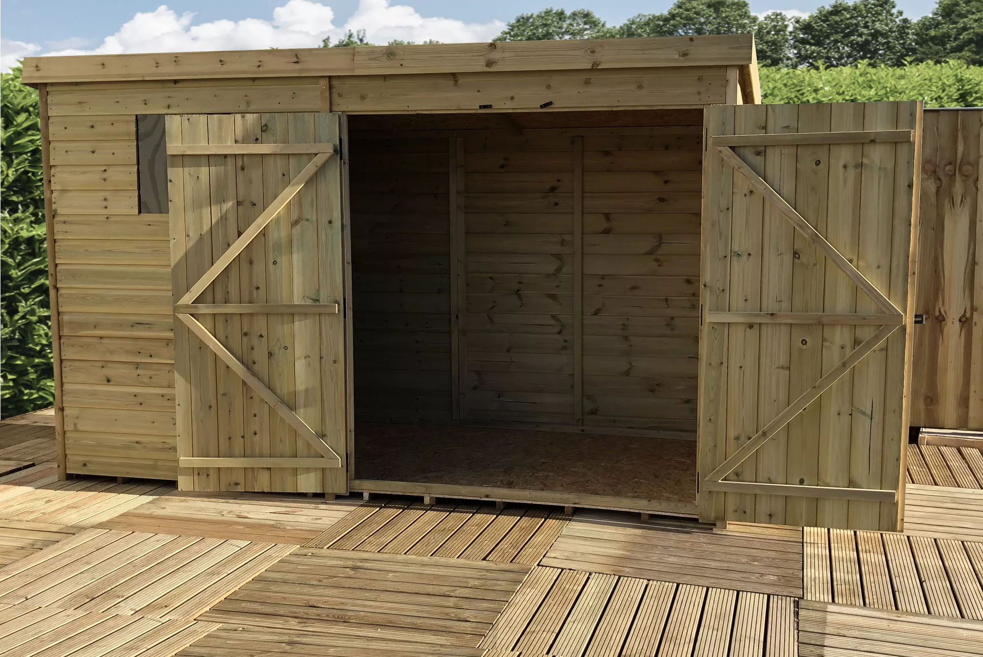 10 x 8 Pressure Treated T&G Pent Shed With 1 Windows, Double Door product image