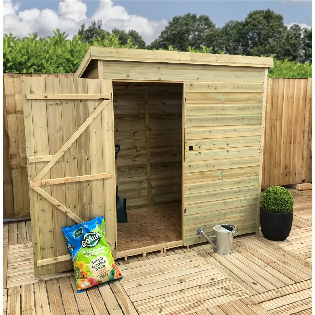 6 x 3 Windowless Pressure Treated T&G Pent Shed With Single Door product image