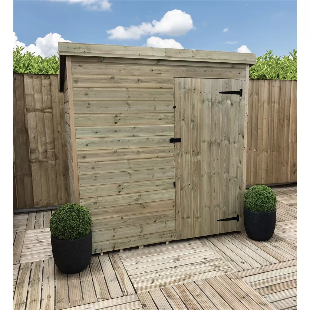 4 x 4 Windowless Pressure Treated T&G Pent Shed With Single Door product image
