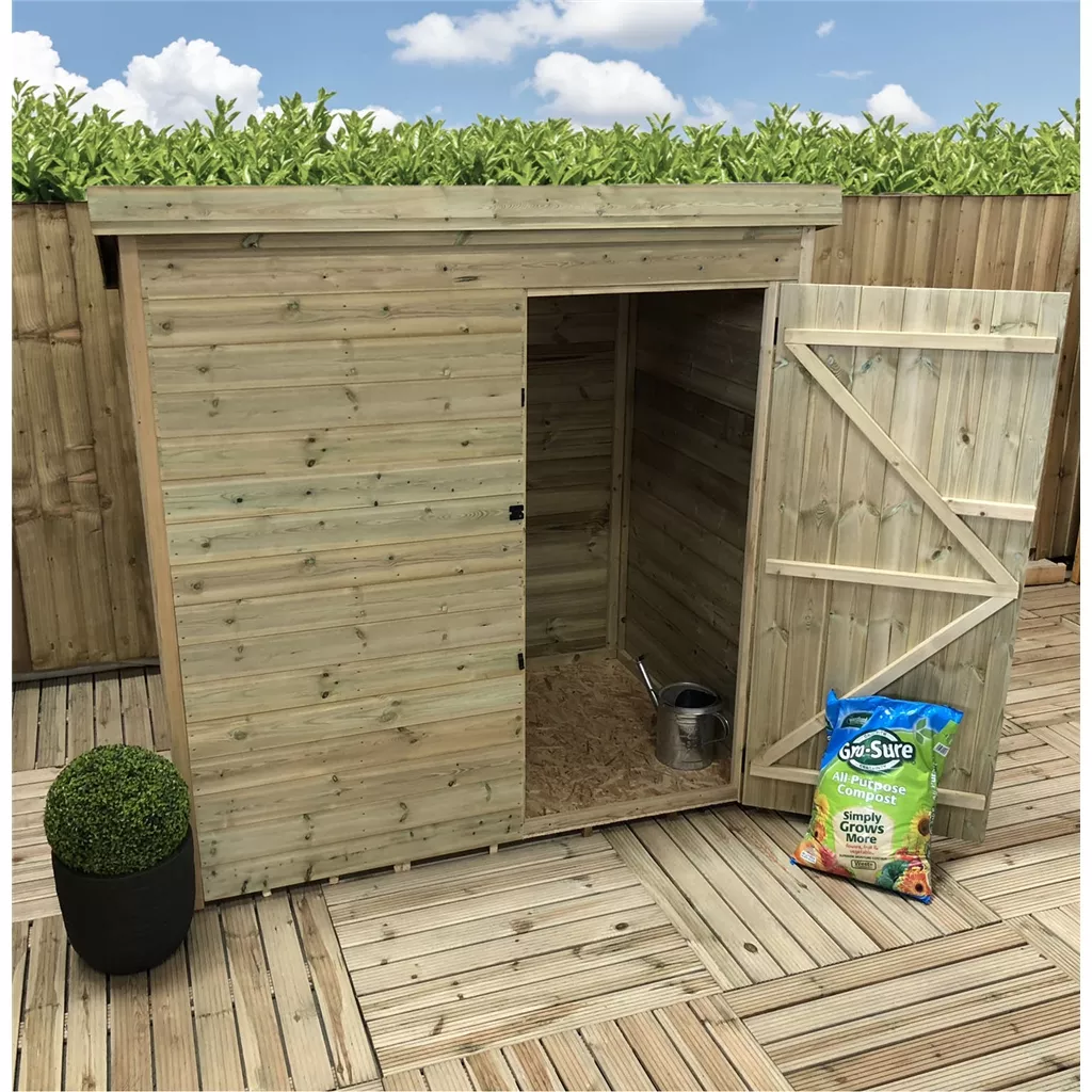5 x 5 Windowless Pressure Treated T&G Pent Shed With Single Door product image