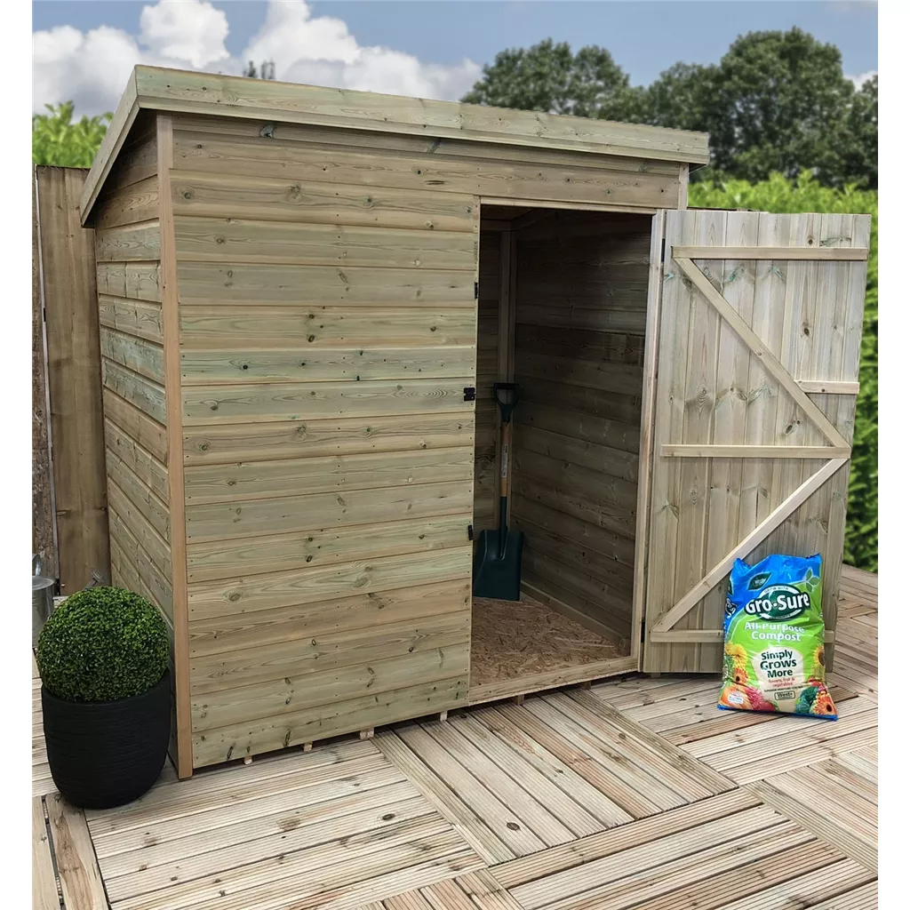 5 x 5 Windowless Pressure Treated T&G Pent Shed With Single Door product image