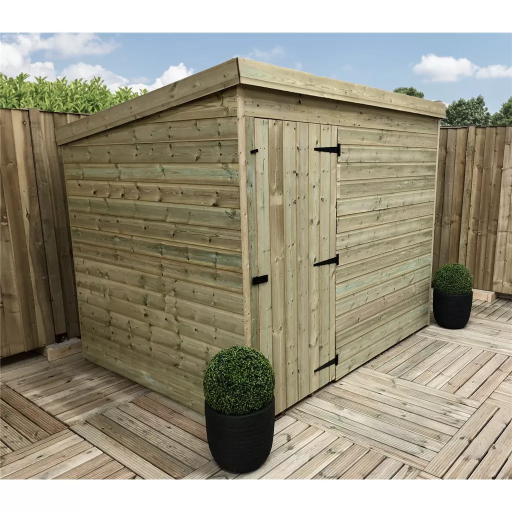 8 x 8 Windowless Pressure Treated T&G Pent Shed With Single Door product image