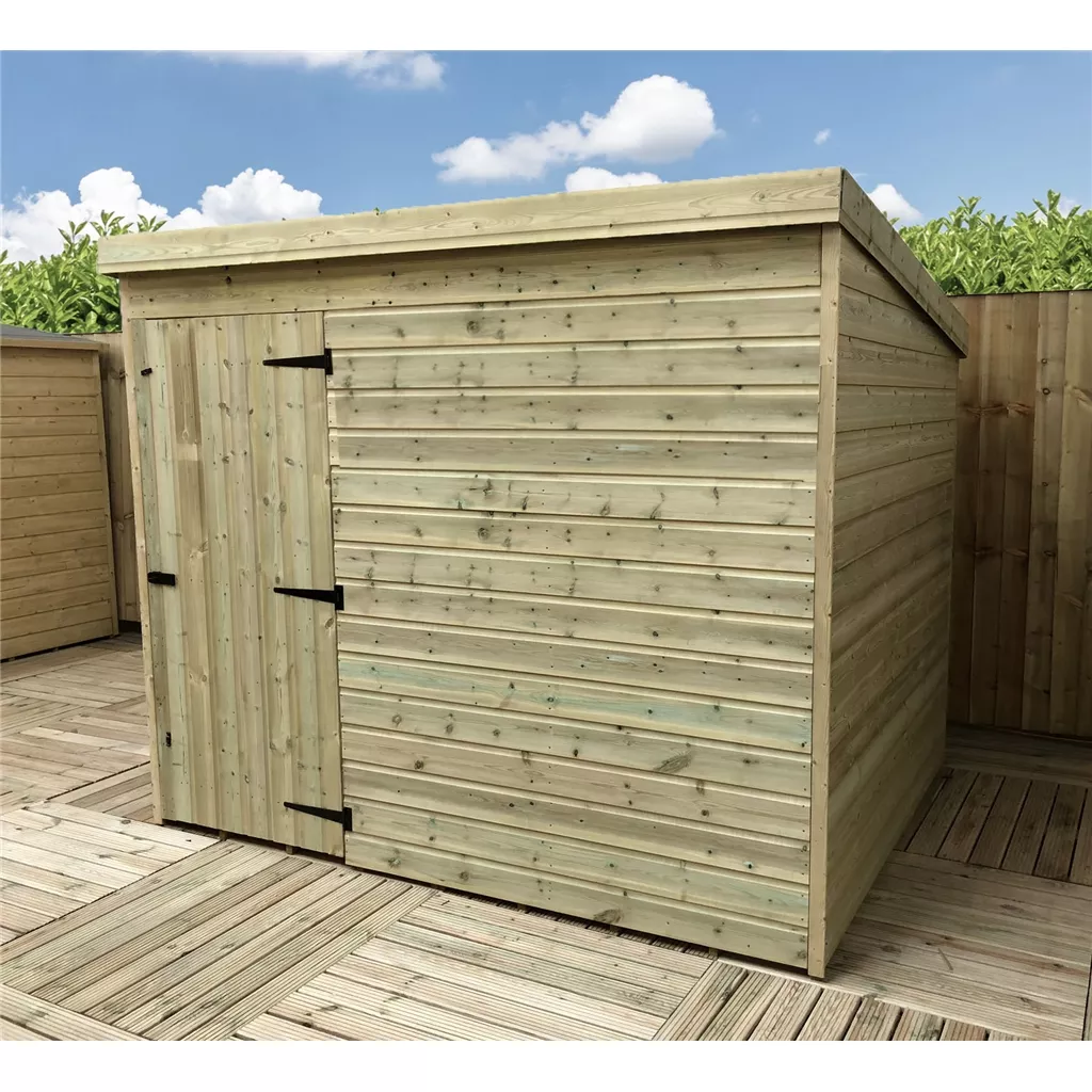 8 x 8 Windowless Pressure Treated T&G Pent Shed With Single Door product image