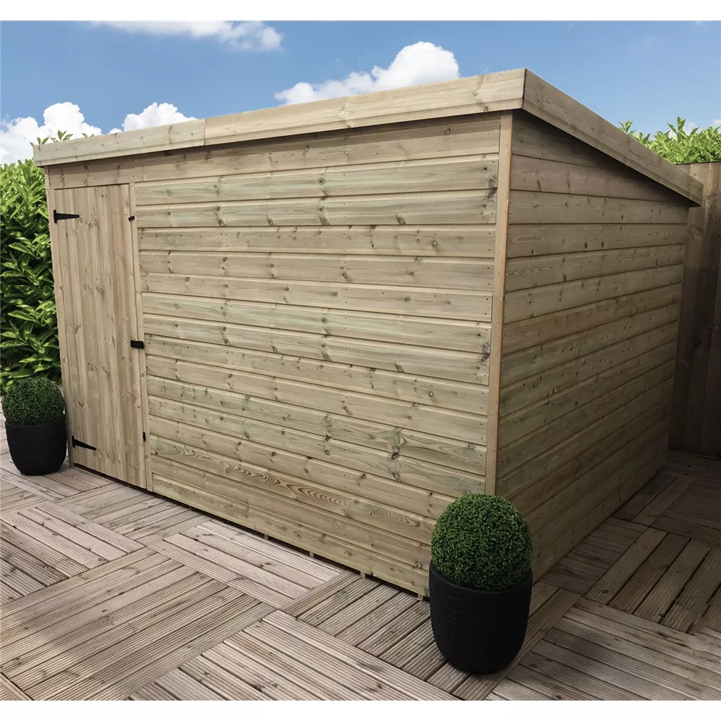 10 x 4 Windowless Pressure Treated T&G Pent Shed With Single Door product image