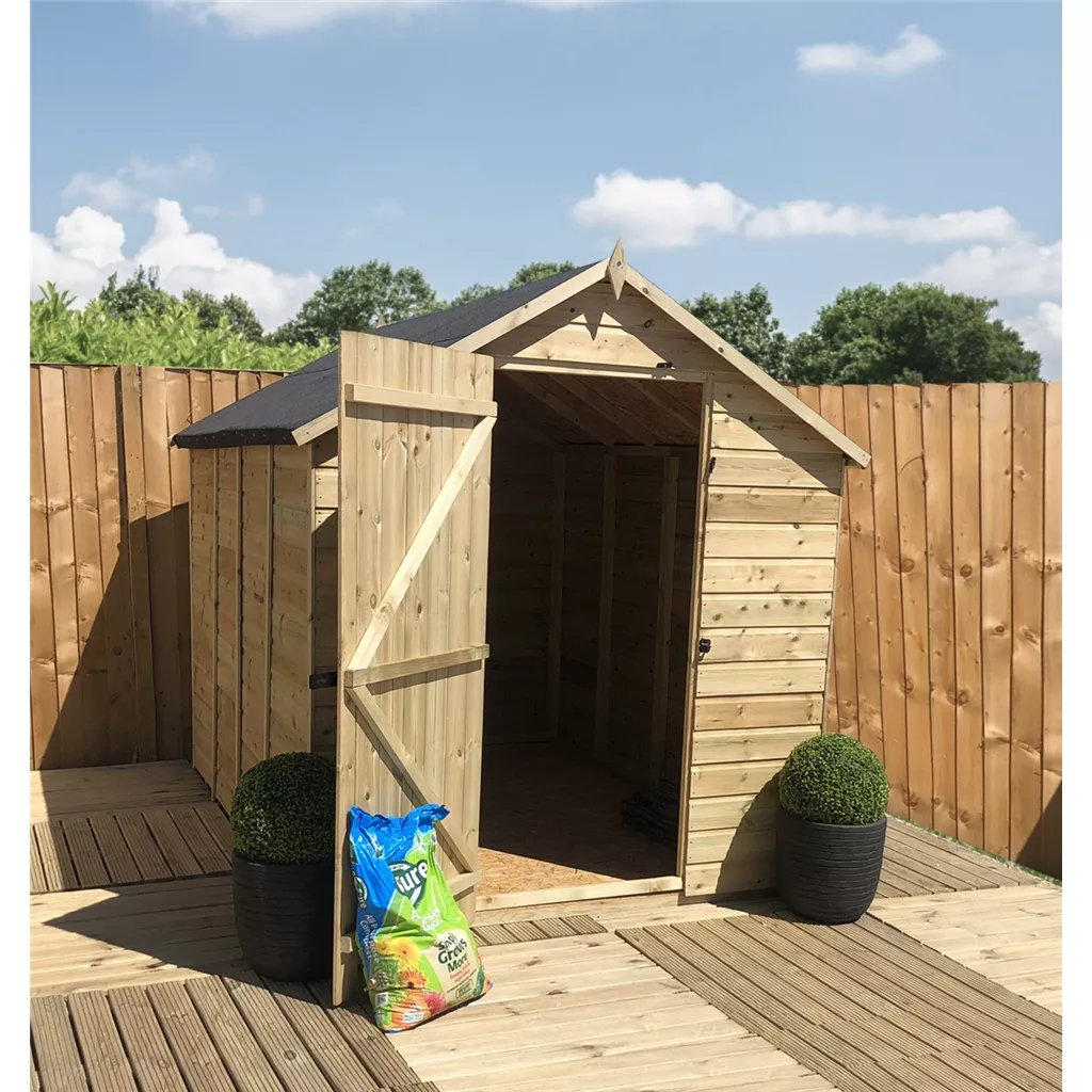 7 x 4 Pressure Treated T&G Single Door Apex Shed (low Eaves) + 1 Window product image