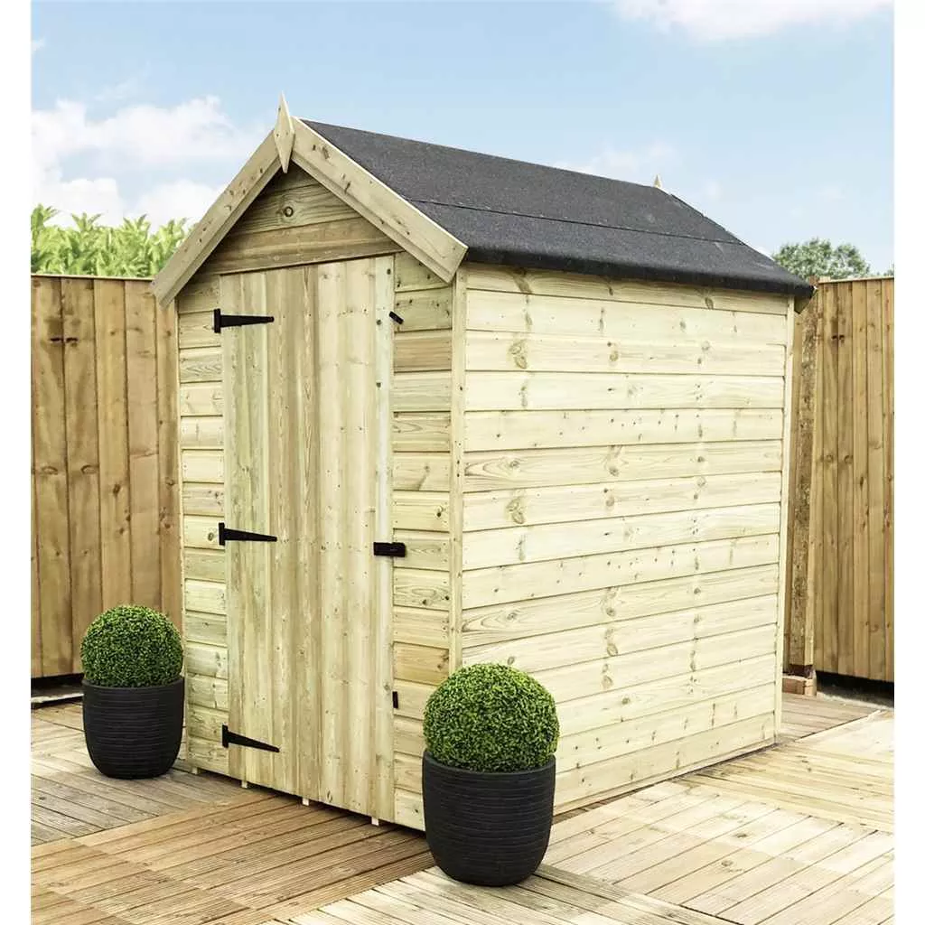 4 x 4 Premier Windowless Pressure Treated T&G Apex Shed – Higher Eaves, + Single Door product image