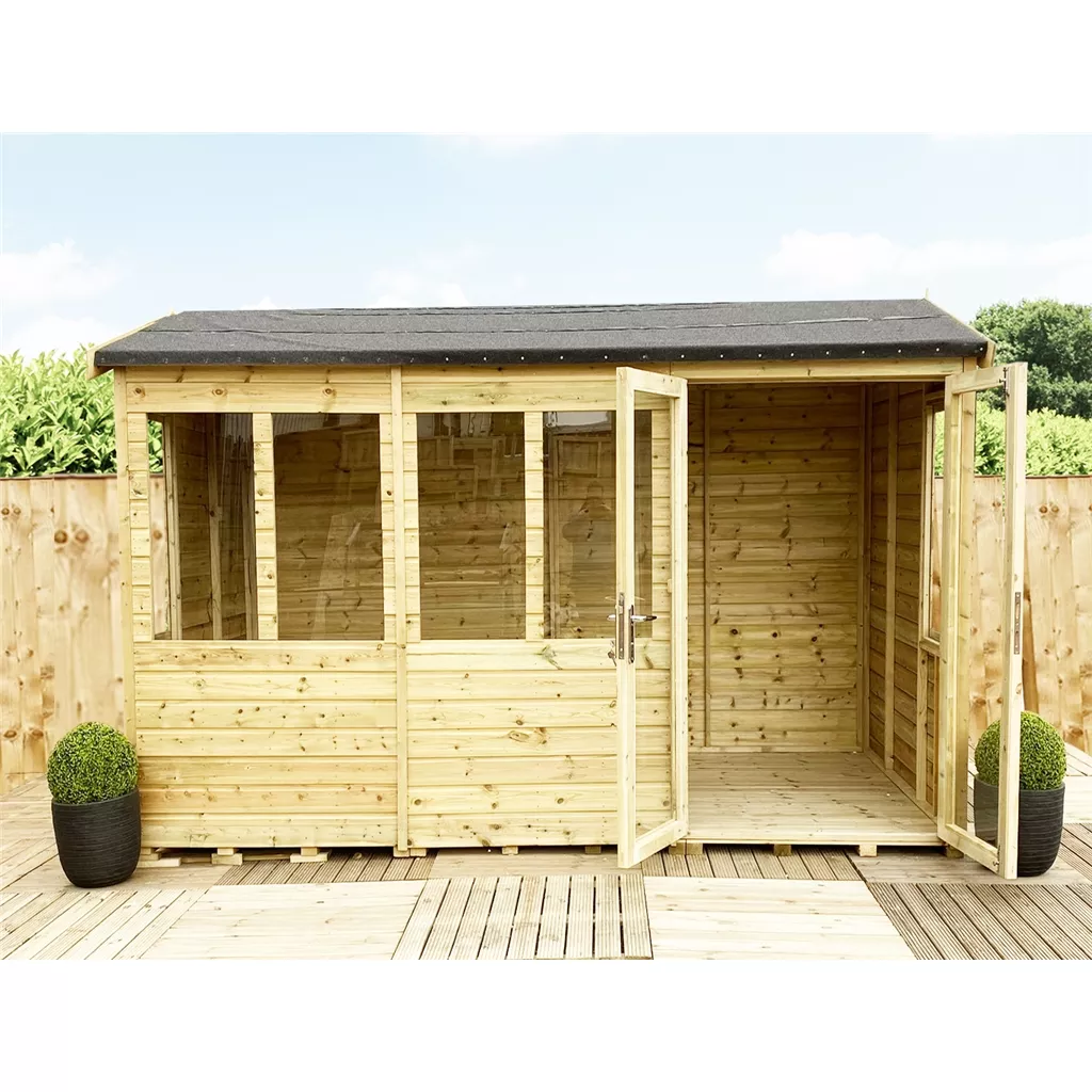 11 x 7 Reverse Pressure Treated Apex Summerhouse – Long Windows product image