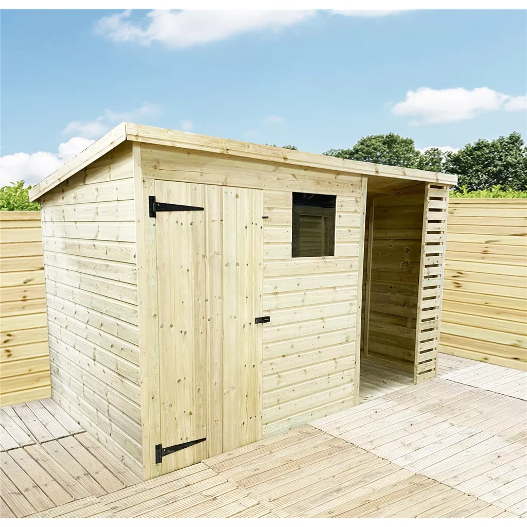 13 x 8 Pressure Treated T&G Pent Shed With Storage Area + 1 Window product image