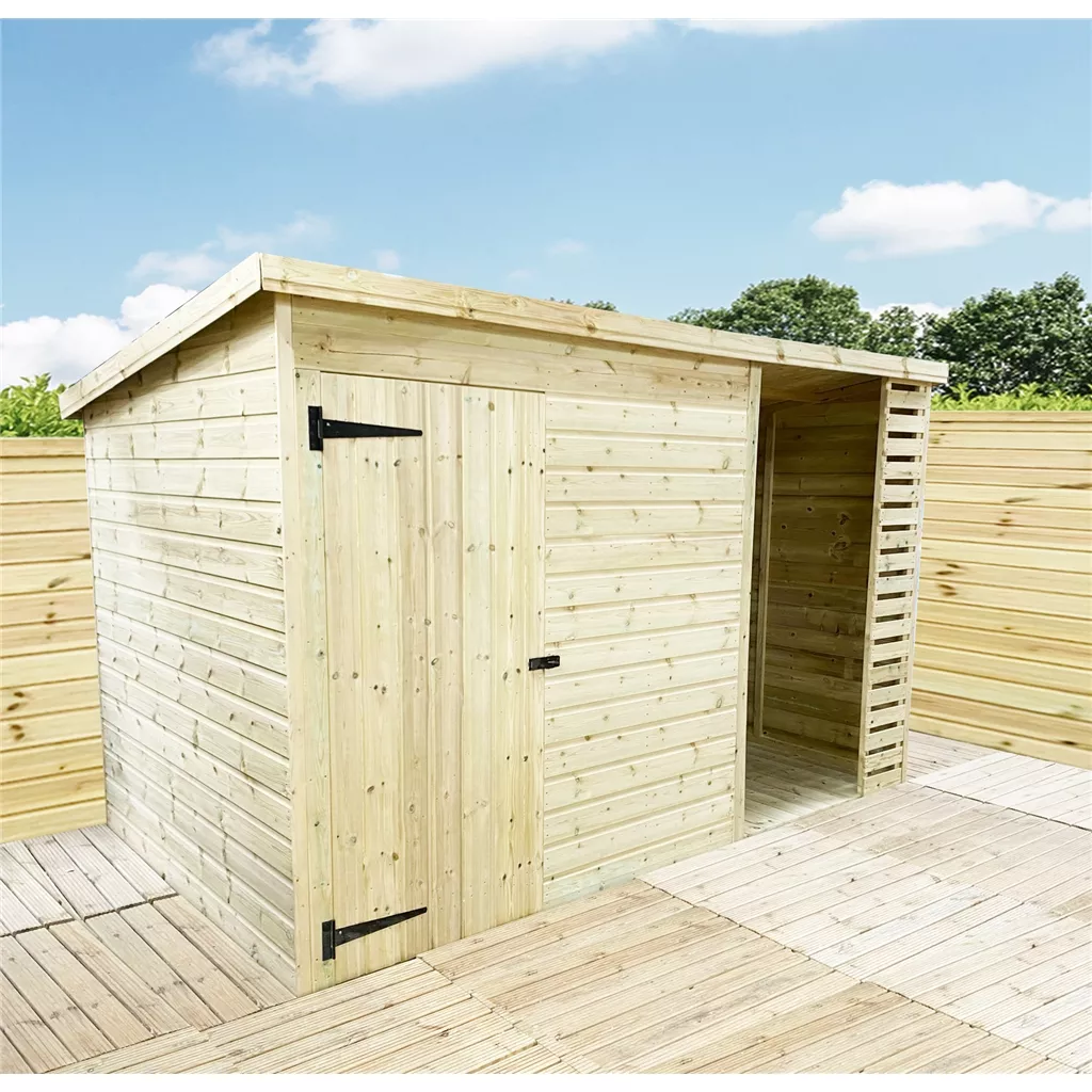 11 x 8 Pressure Treated T&G Pent Shed With Storage Area Windowless product image