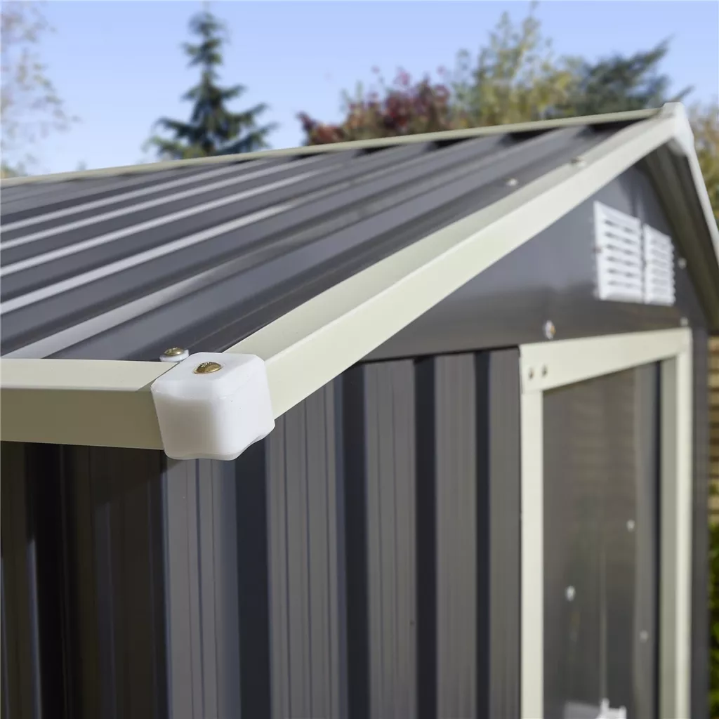 6 x 4 Double Door Metal Apex Shed – Dark Grey product image
