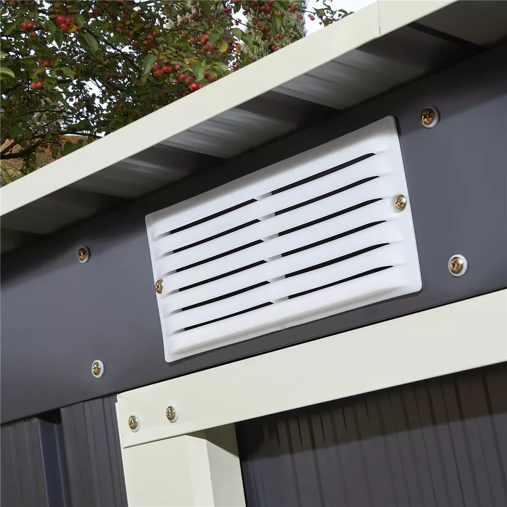 8 x 4 Double Door Metal Pent Shed – Dark Grey product image