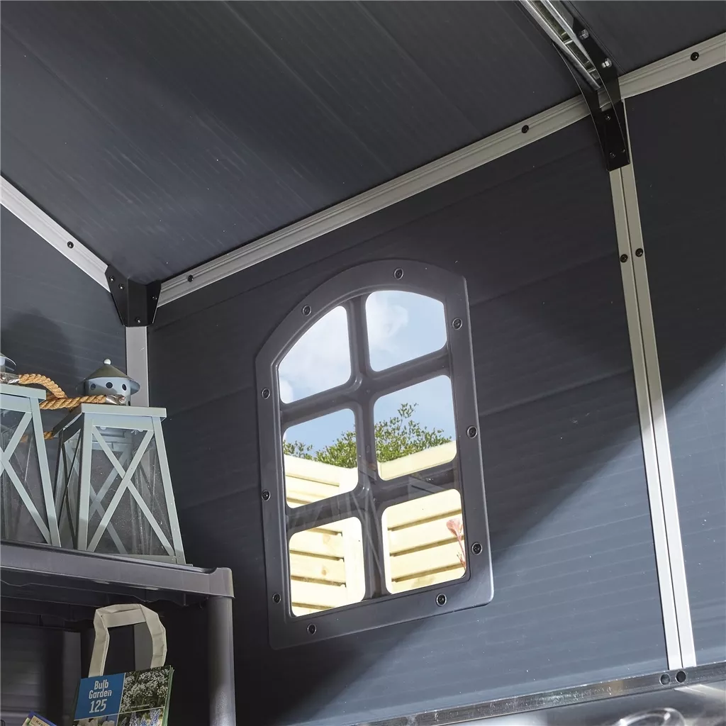 8 x 6 Double Door Apex Plastic Shed - Dark Grey product image