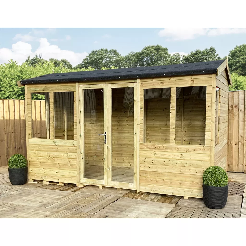 14 x 20 Reverse Pressure Treated Apex Summerhouse – Long Windows product image