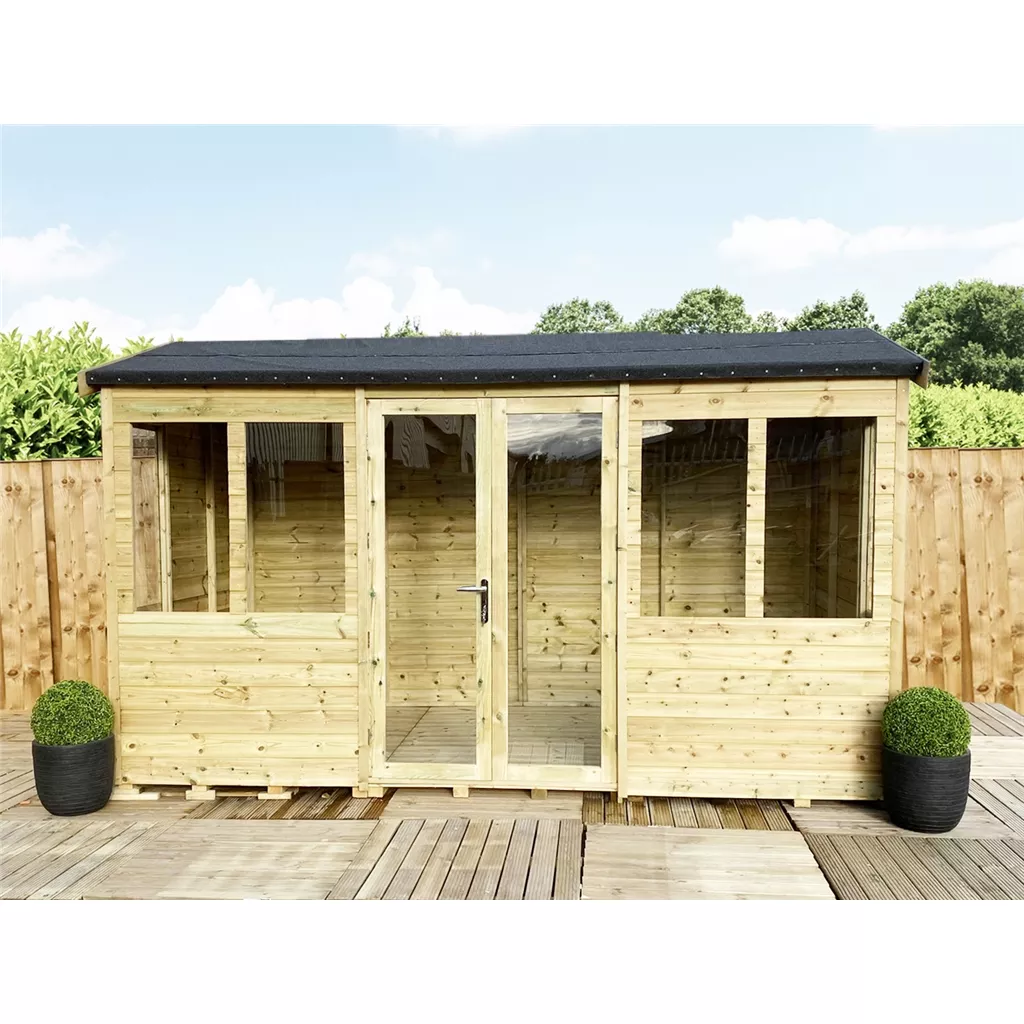 15 x 16 Reverse Pressure Treated Apex Summerhouse – Long Windows product image