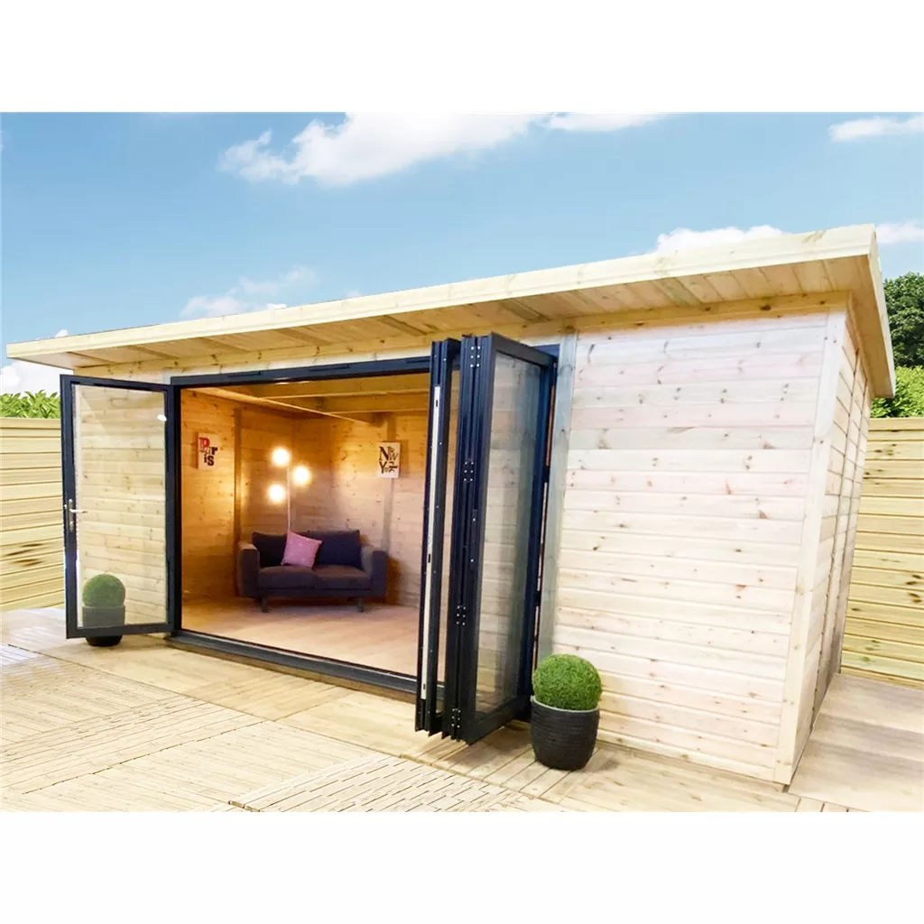 10 x 10 DELUXE PLUS Insulated Garden Office – Aluminium BiFold Doors product image
