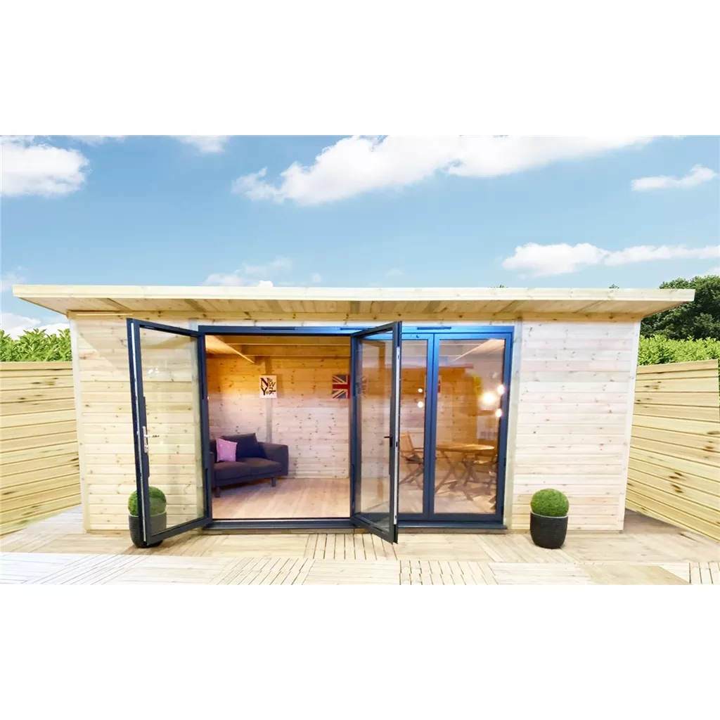16 x 16 DELUXE PLUS Insulated Garden Office – Aluminium BiFold Doors product image