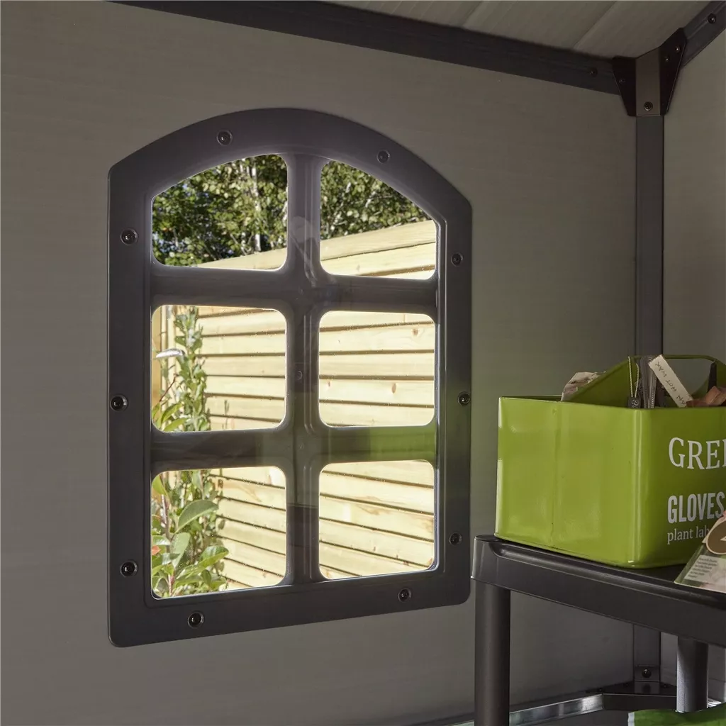 8 x 6 Double Door Apex Plastic Shed - Light Grey product image