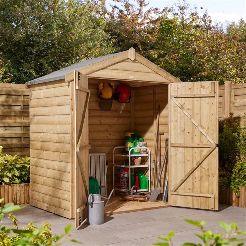 Cheshire 4 × 6 Shiplap Apex Shed Double Door product image