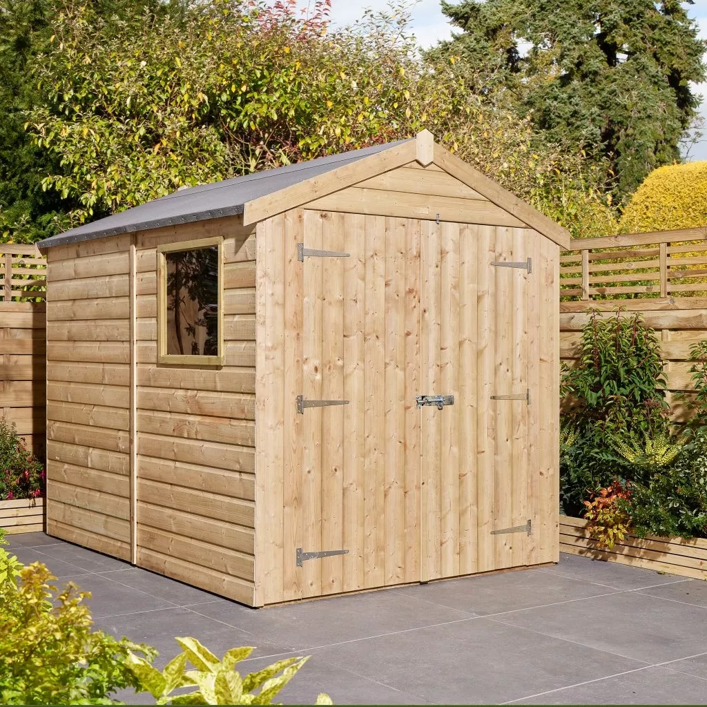 Cheshire 8×6 Shiplap Apex Shed Double Door with One Window product image