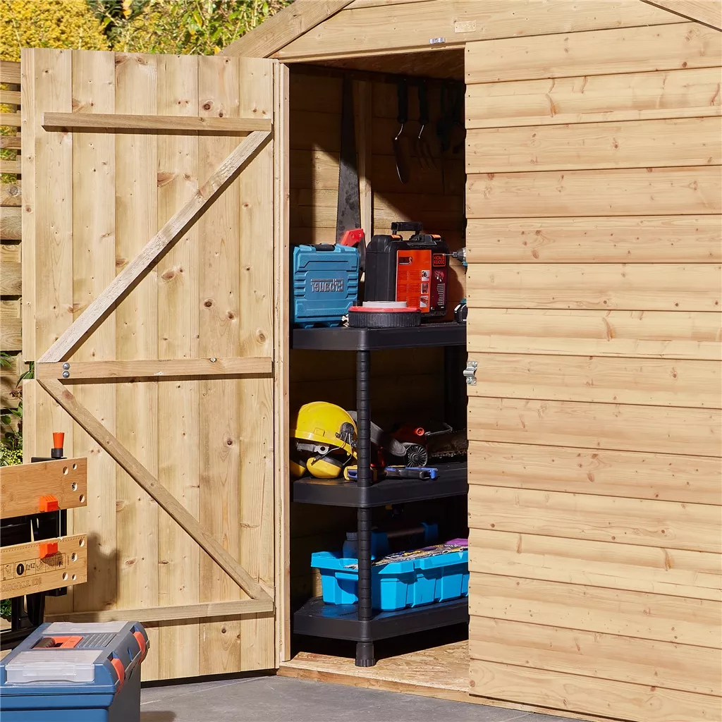 8ft x 6ft Windowless, Single Door - 12mm Shiplap Apex Shed product image