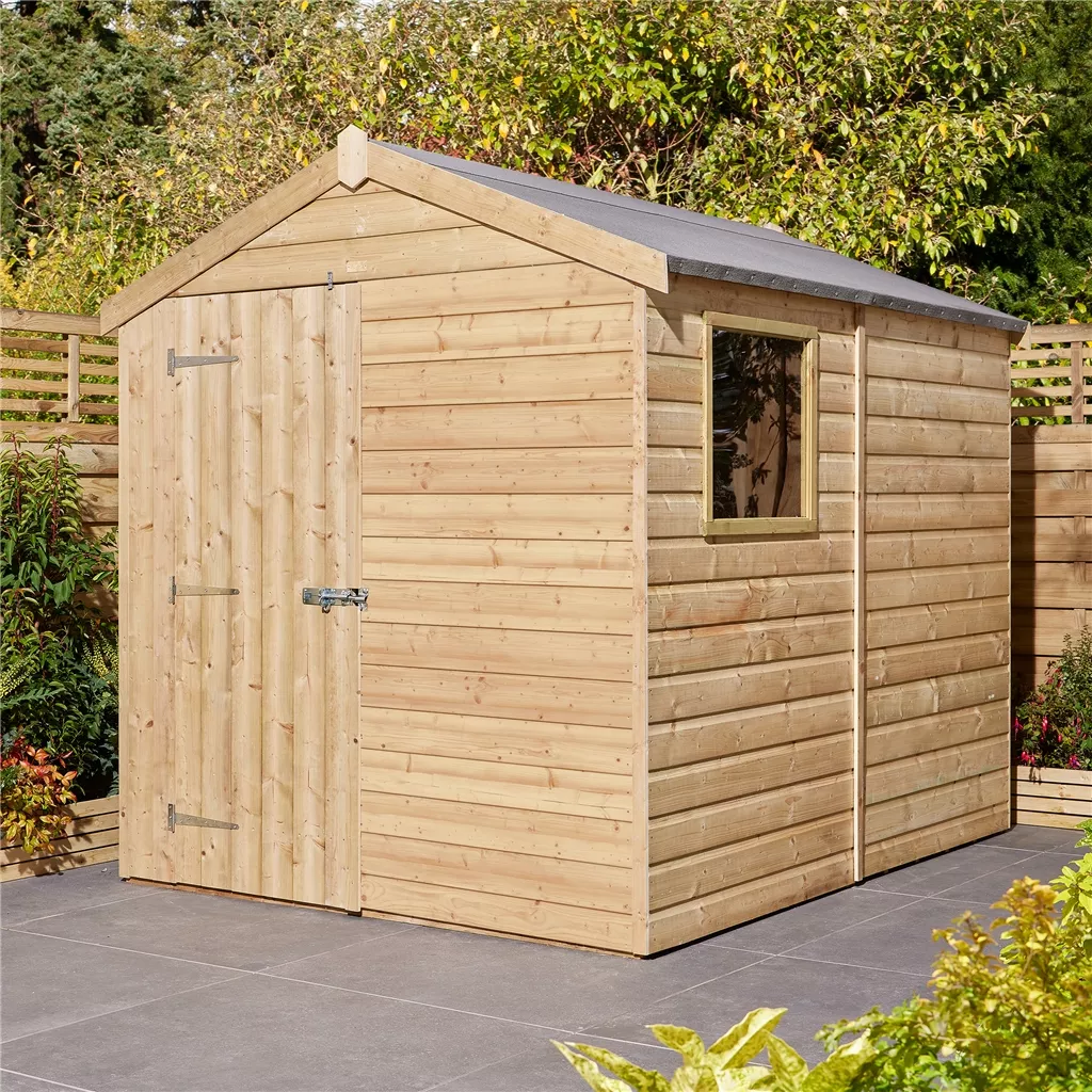 8ft x 6ft - 12mm Shiplap Apex Shed With Single Door & 1 Window product image