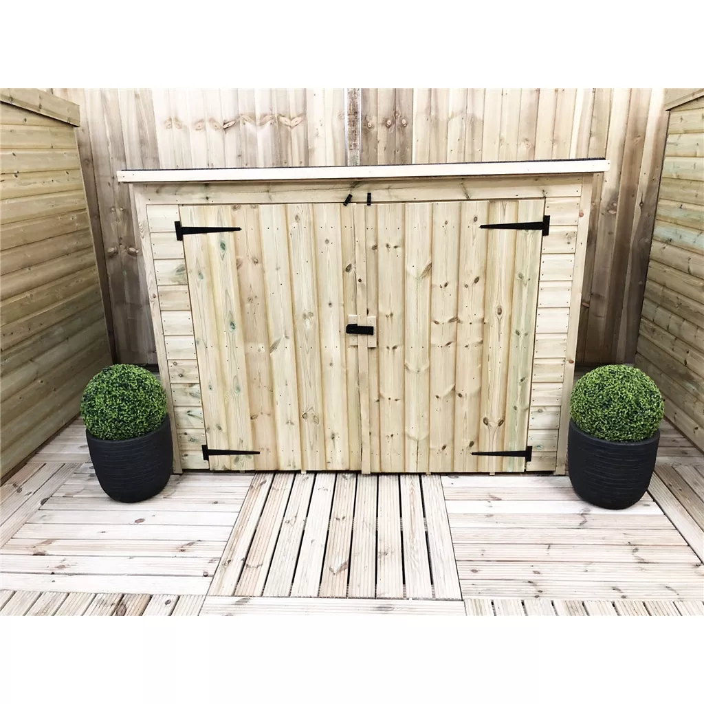 6 x 2 Pressure Treated T&G Bike Store With Double Doors