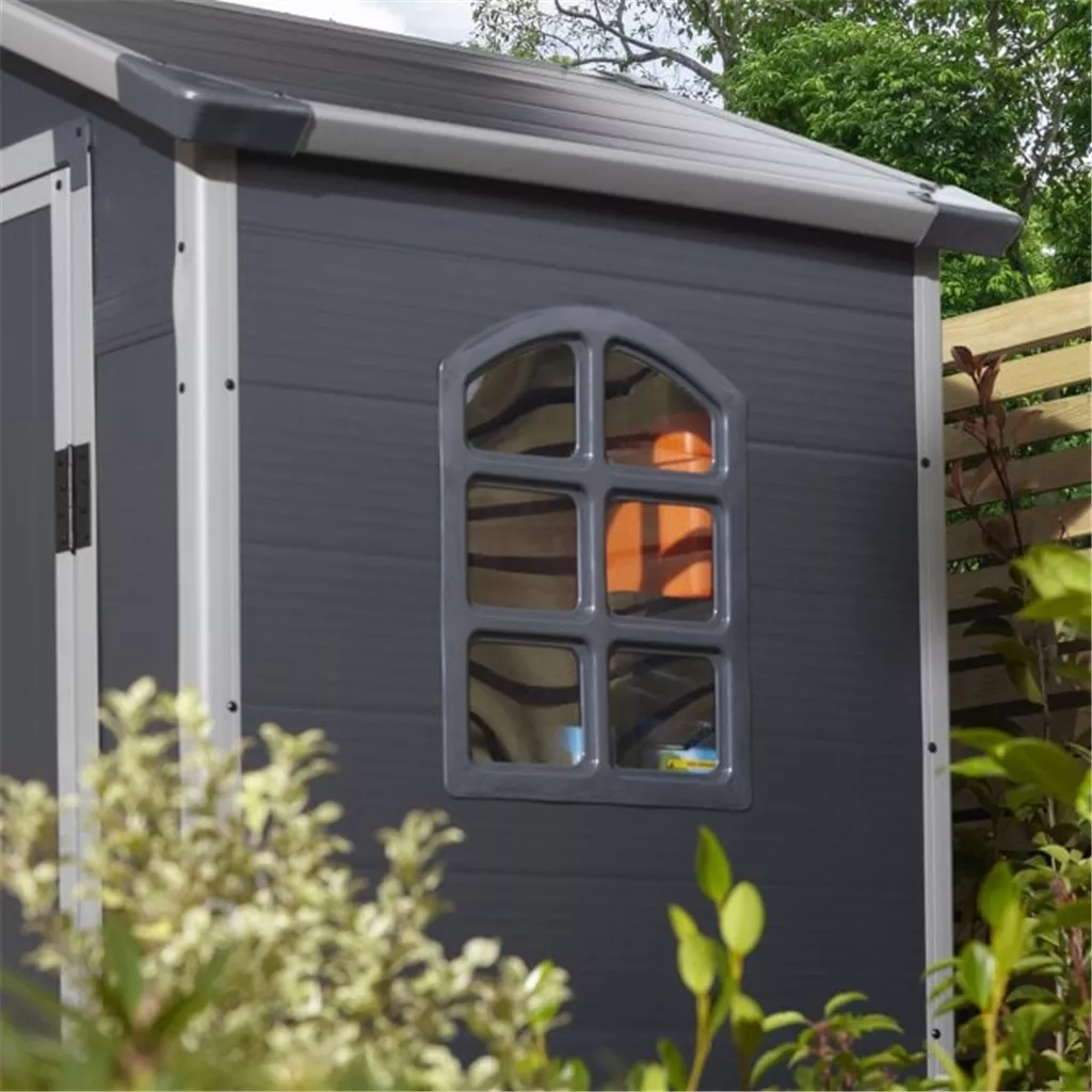 4ft x 3ft Deluxe Stratton Plastic Shed Single Door Apex Shed With Assembly - Dark Grey product image