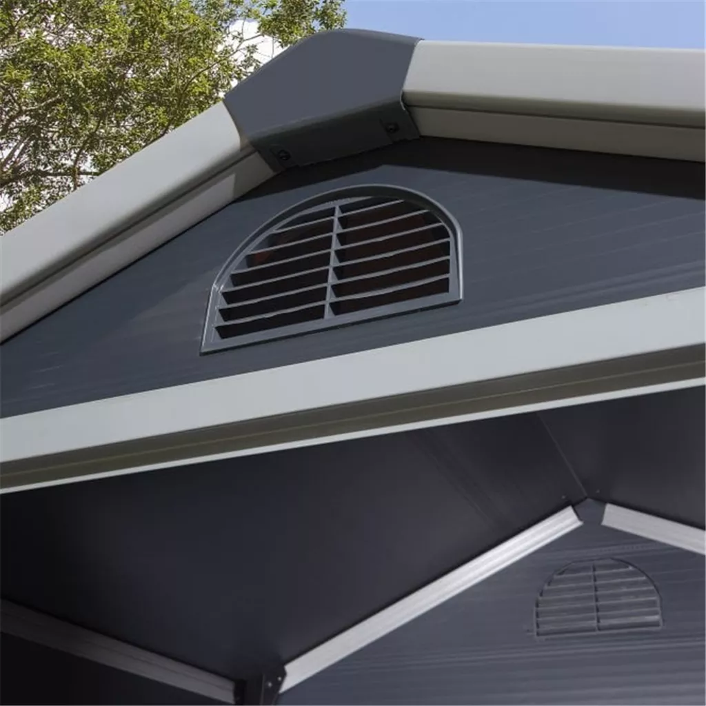 4ft x 3ft Deluxe Stratton Plastic Shed Single Door Apex Shed With Assembly & Foundation Kit - Dark Grey product image