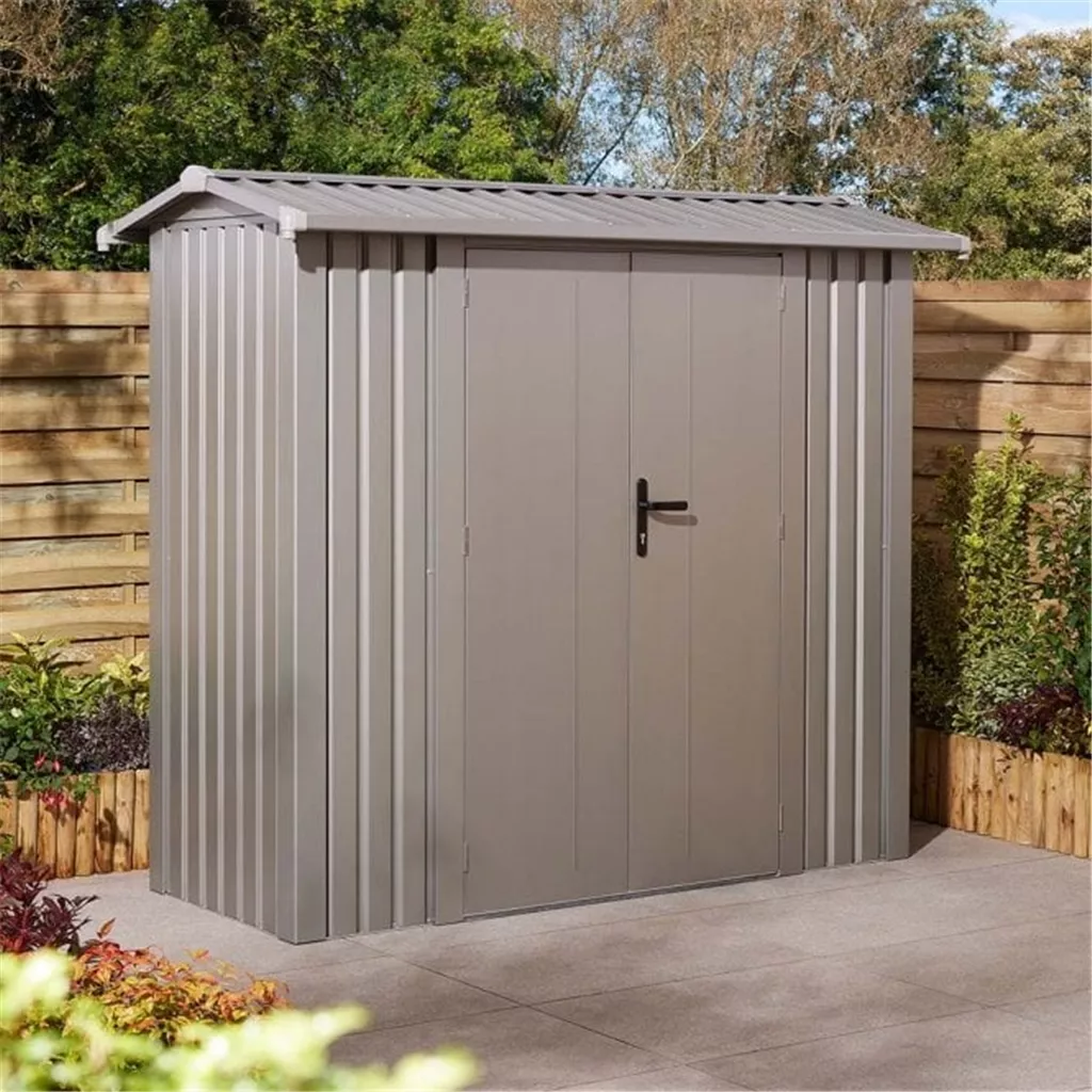 8 x 4 Deluxe Ashford Metal Apex Shed – Double Door and Assembly product image