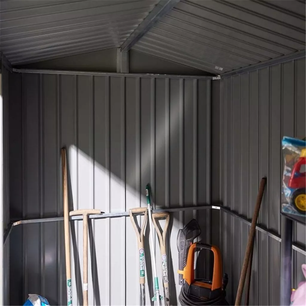 8 x 6 Deluxe Ashford Metal Apex Shed – Double Door & Foundation Kit product image