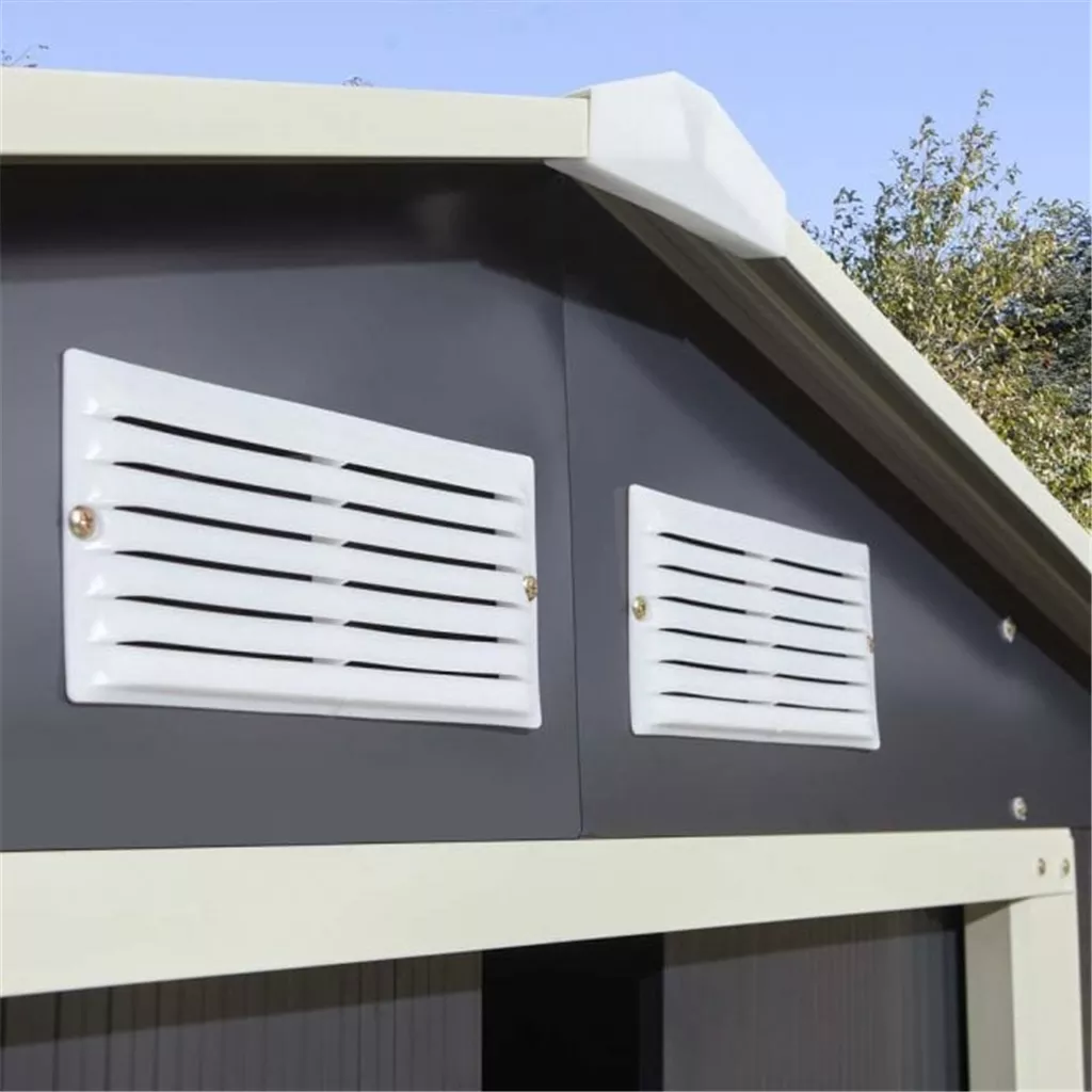 6 x 4 Deluxe Ironwood Metal Apex Shed – Double Door, Assembly & Foundation Kit – Dark Grey product image