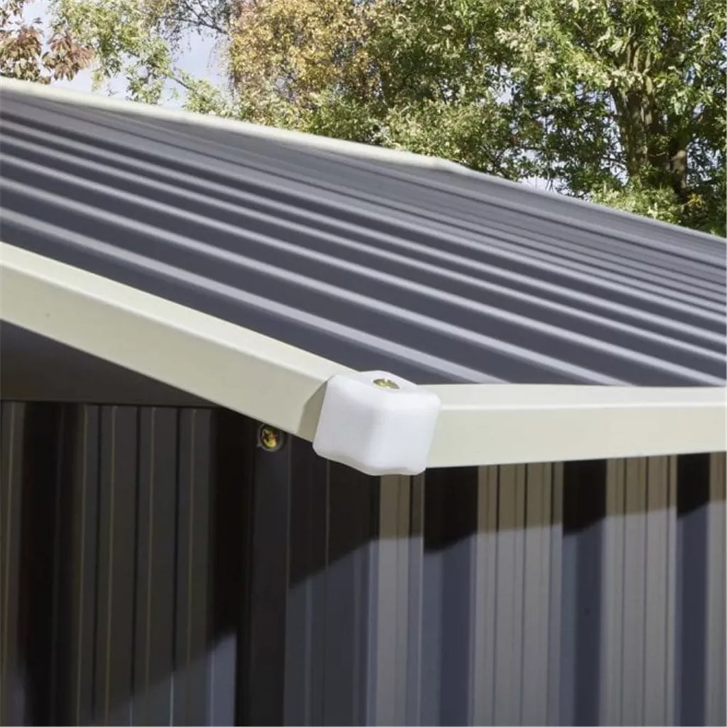 8 x 6 Deluxe Ironwood Metal Apex Shed – Double Door, Assembly – Dark Grey product image
