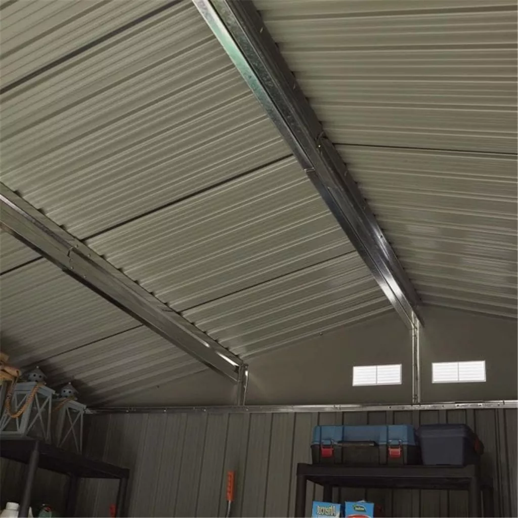 10 x 8 Deluxe Ironwood Metal Apex Shed – Double Door, Assembly – Dark Grey product image