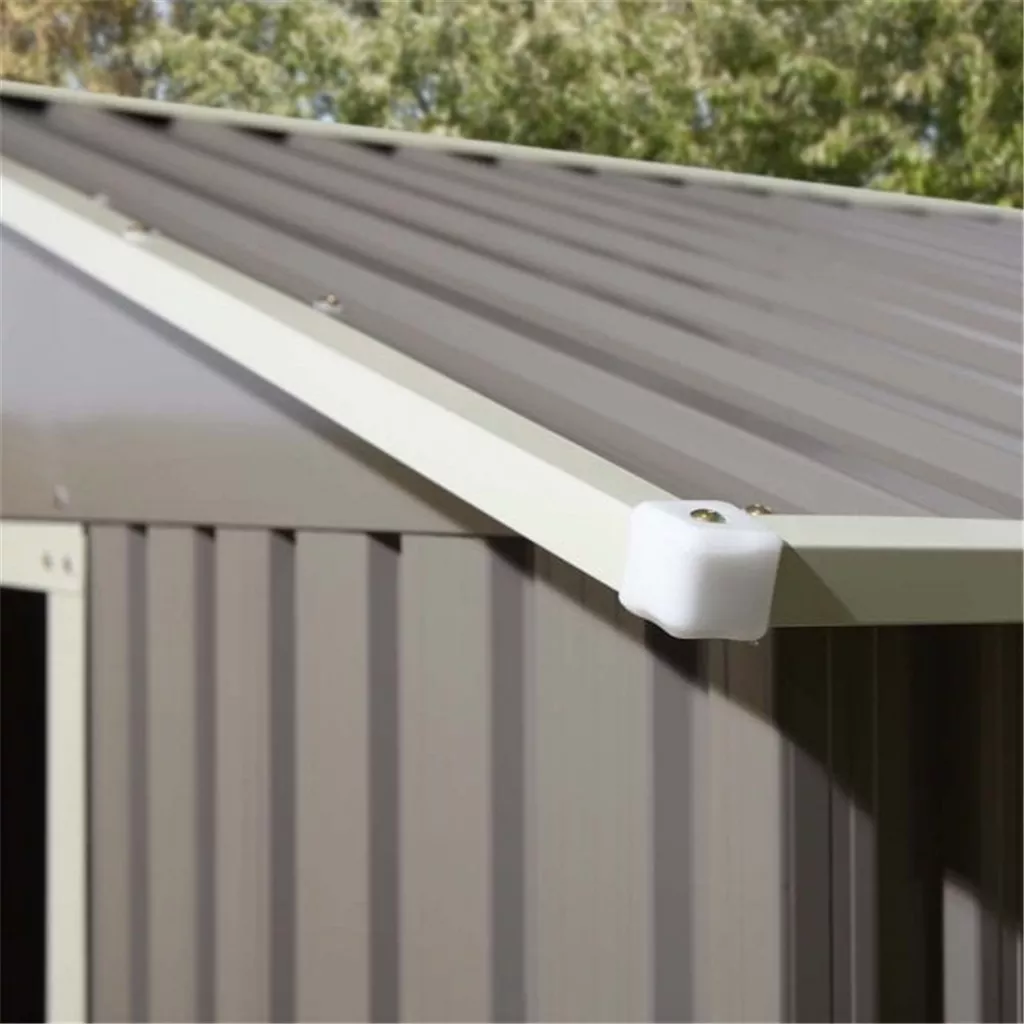 10 x 12 Deluxe Ironwood Metal Apex Shed – Double Door & Foundation Kit – Light Grey product image