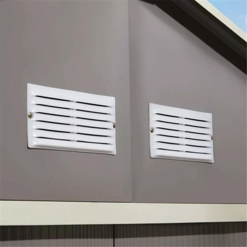 10 x 12 Deluxe Ironwood Metal Apex Shed – Double Door, Assembly – Light Grey product image