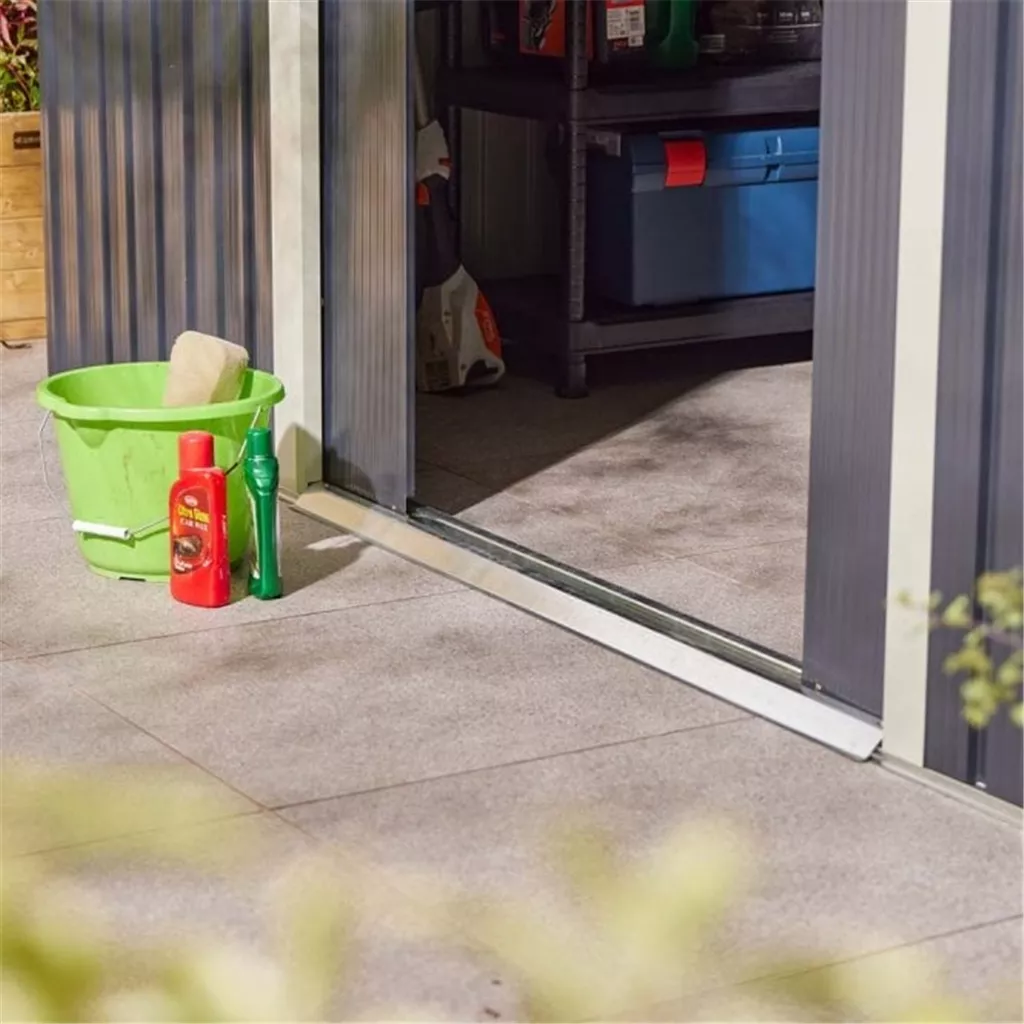 10 x 12 Deluxe Ironwood Metal Apex Shed – Double Door, Assembly & Foundation Kit – Dark Grey product image