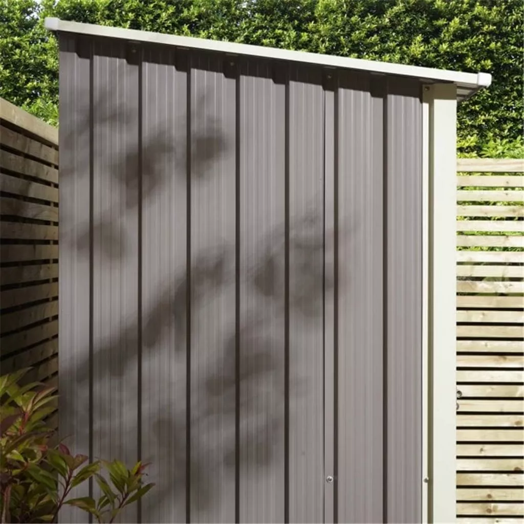 5 x 3 Deluxe Ironwood Metal Pent Shed – Single Door, Assembly – Light Grey product image