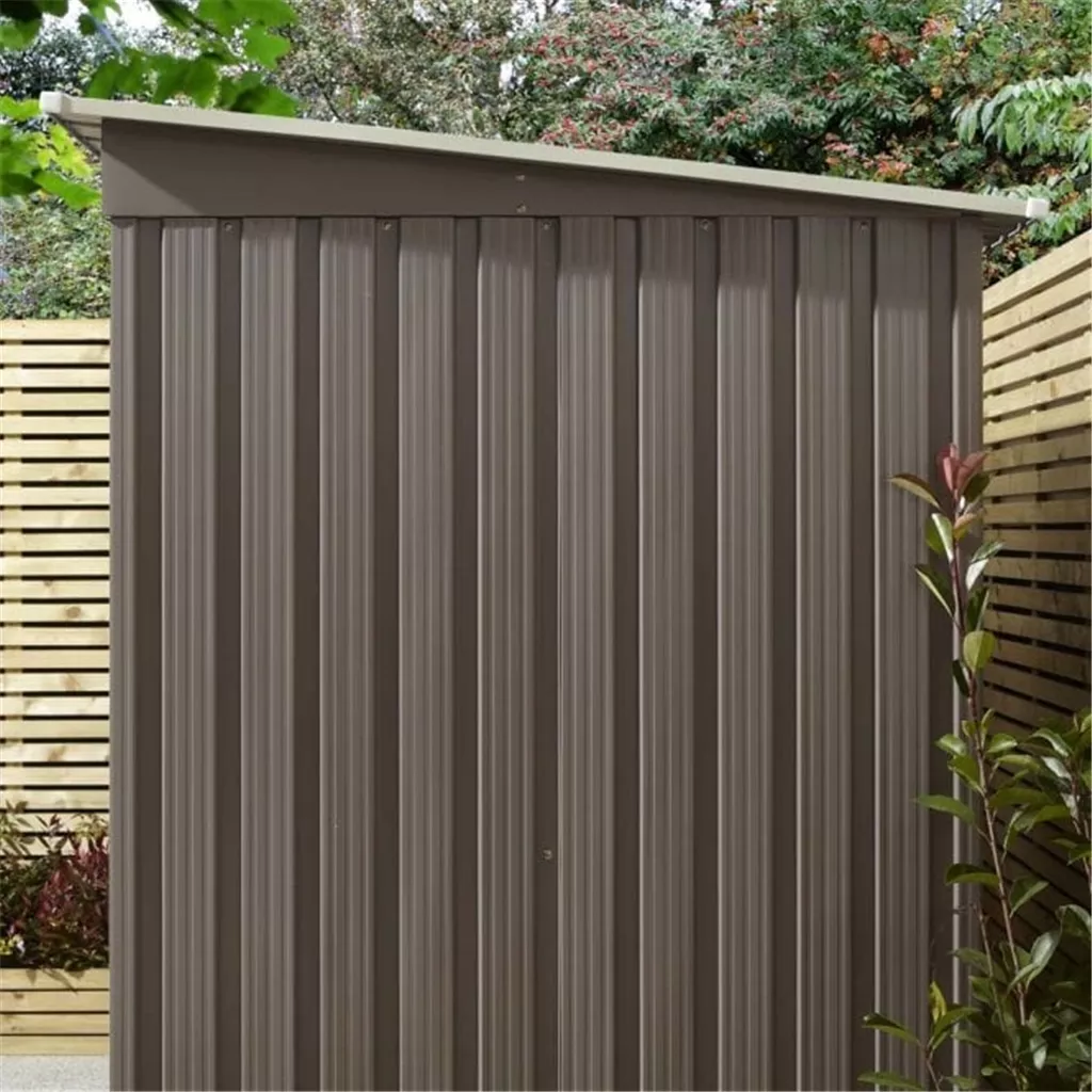 6 x 4 Deluxe Ironwood Metal Pent Shed – Single Door, Assembly – Light Grey product image